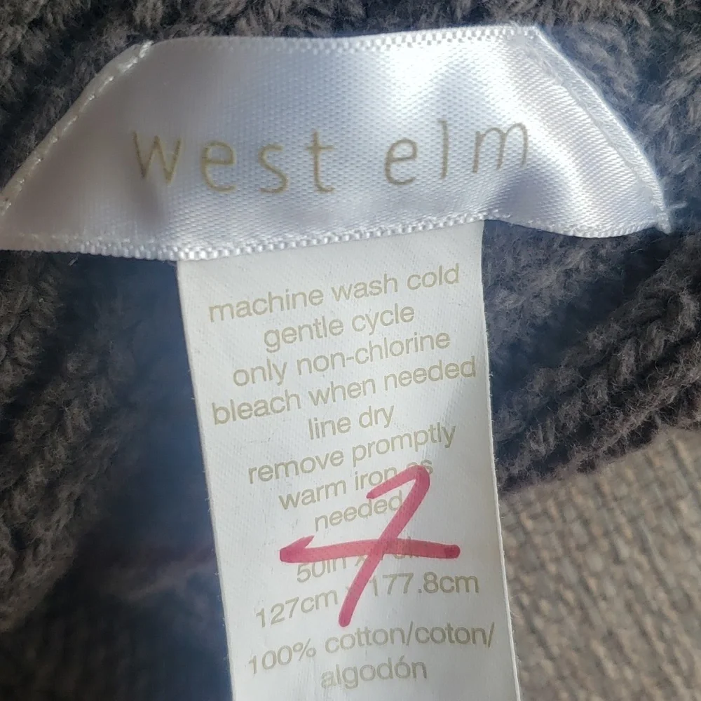 West Elm Chunky Ribbed Knit Throw
